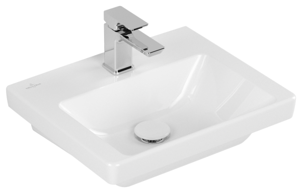 Villeroy & Boch Subway 3.0 Handwaschbecken, 450 x 370 x 145 mm, Weiß Alpin CeramicPlus, ohne Überlau
