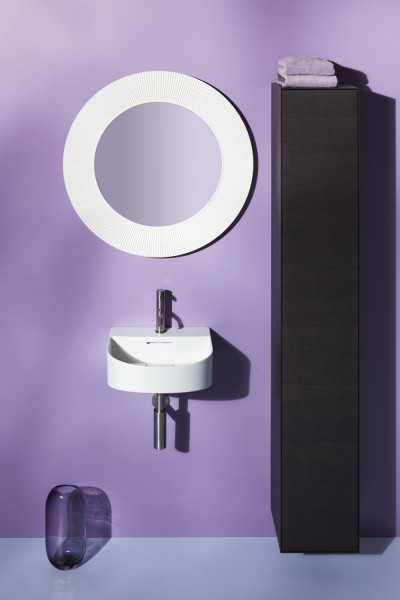 LAUFEN Spiegel Kartell · LAUFEN Ø 780 mm, Maße Spiegelfläche: Ø 520 mm, weiß, 3.8633.1.090.000.1