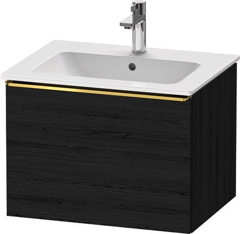 Duravit D-Neo Waschtischunterbau wandhängend Eiche Schwarz Matt 610x462x440 mm - DE4261034160000