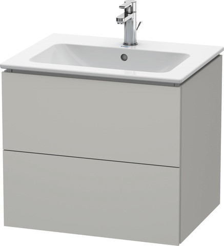 Duravit L-Cube Waschtischunterbau wandhängend Betongrau Matt 620x481x550 mm - LC624000707