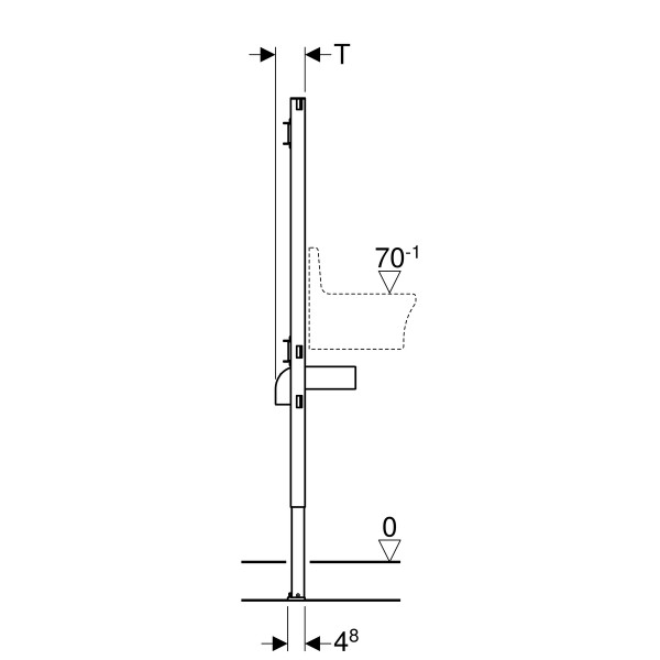 Geberit Duofix Ausgussbecken 112-130 cm für Wandarmatur