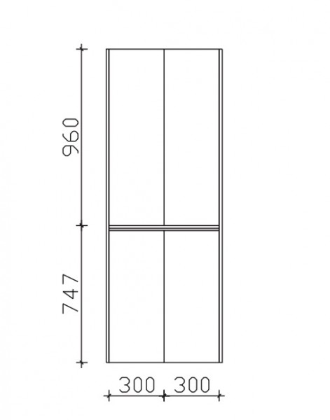 Pelipal Serie 6040 Hochschrank HLT016017, B:633, H:1707, T:173mm