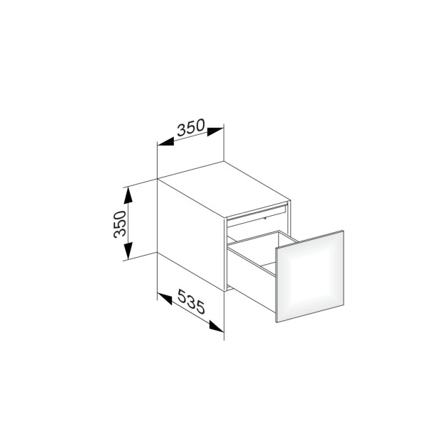 Keuco Sideboard Edition 11 31320, 1 Front-Auszug, weiß Hochgl./weiß Hochgl., 31320210000