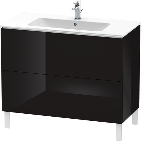 Duravit L-Cube Waschtischunterbau bodenstehend Schwarz Hochglanz 1020x481x704 mm - LC662704040