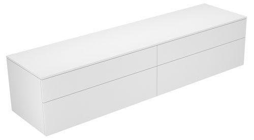 Keuco Sideboard Edition 400 31773, 4 Ausz., weiß/Glas weiß klar, 31773300000