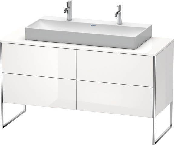 Duravit XSquare Konsolenwaschtischunterbau bodenstehend Weiß Hochglanz 1400x548x778 mm - XS4925M2222