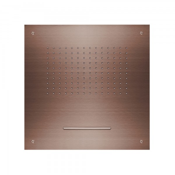 Herzbach spa ix pvd Deckeneinbau-Regenbrause/Schwallbrause 500 eckig copper, Copper Steel, 21.65020