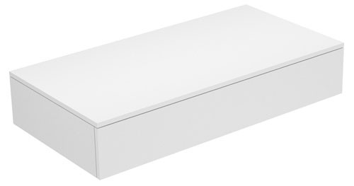 Keuco Sideboard Edition 400 31750, 1 Auszug, weiß/Glas weiß klar, 31750300000