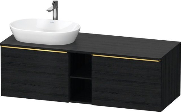 Duravit D-Neo Konsolenwaschtischunterbau wandhängend Eiche Schwarz Matt 1400x550x459 mm - DE4950L341