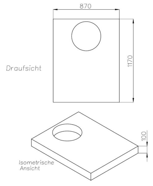 Neuesbad Wannenträger für Hoesch NIAS 90x120x1,5