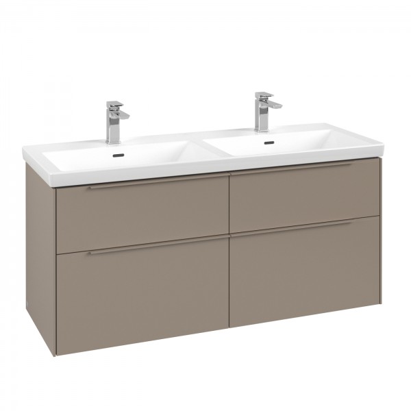 Villeroy & Boch Subway 3.0 Waschbeckenunterschrank, 4 Auszüge, 1272 x 579 x 462 mm, Taupe / Taupe