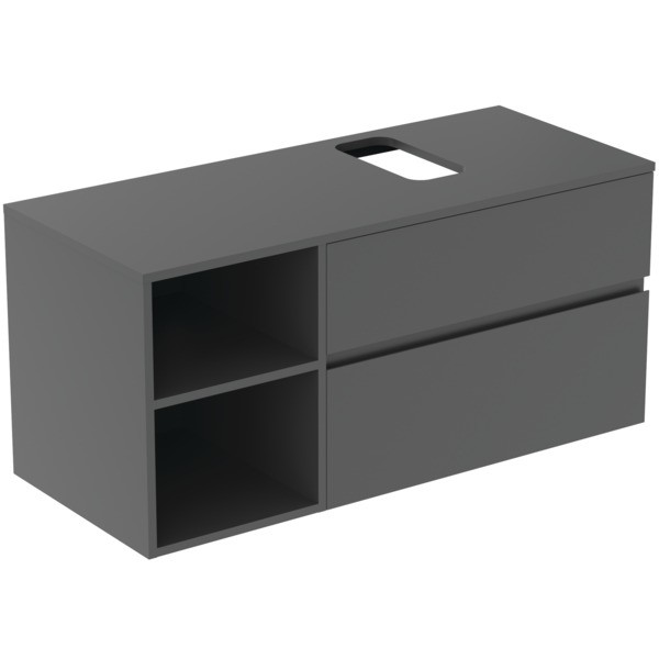 Ideal Standard Waschtischunterschrank Finesse Ausch.rechts 1202x505x558mm 2 Auszüge Anthrazit matt,