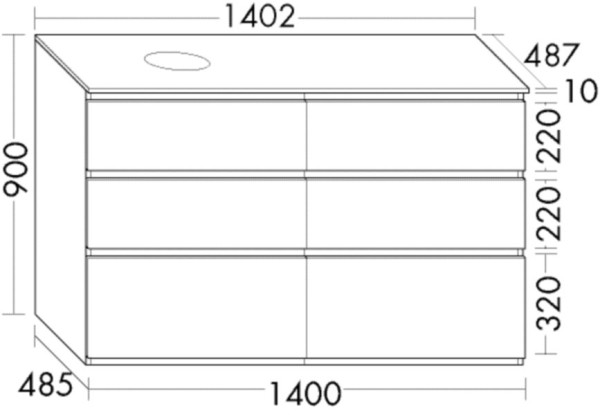 Burgbad Waschtischunterschrank Lin20 Acryl/Lack Matt 900x1402x487 Schilf Matt, SGIG140RF5378