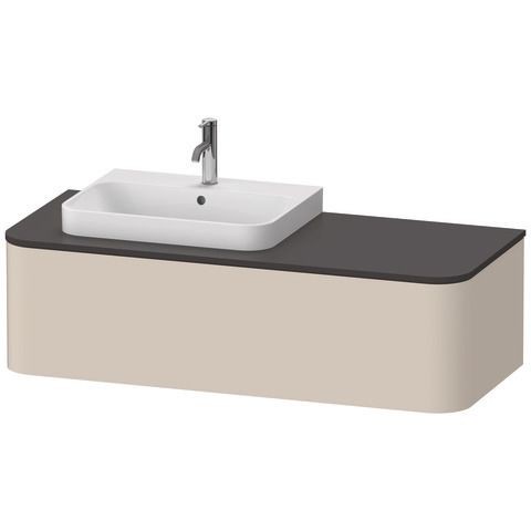 Duravit Happy D.2 Plus Konsolenwaschtischunterbau wandhängend Taupe Supermatt 1300x550x354 mm - HP49