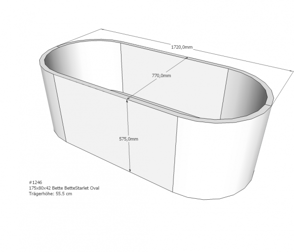 Neuesbad Wannenträger für Bette Starlet 175x80 oval