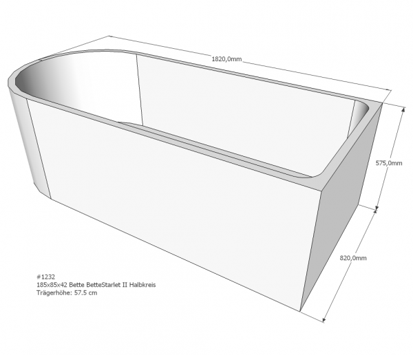 Neuesbad Wannenträger für Bette Starlet 2 185x85 oval