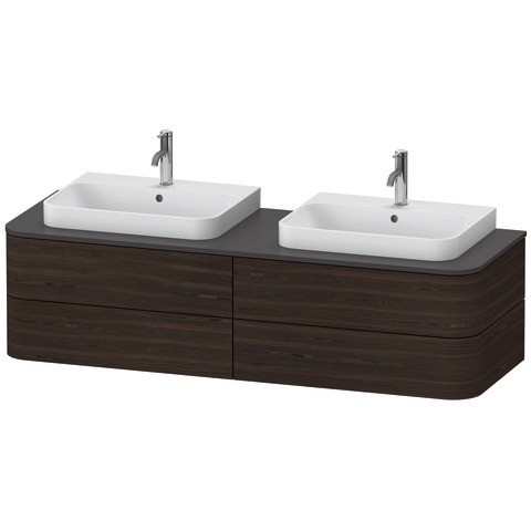 Duravit Happy D.2 Plus Konsolenwaschtischunterbau wandhängend Nussbaum gebürstet Matt 1600x550x408 m