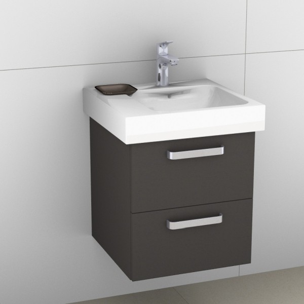 Artiqua 413 Waschtischunterschrank für iCon 124150 Stahlgrau, 413-WU2L-K07-7142-88