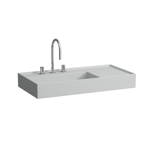 LAUFEN Waschtisch Kartell · LAUFEN 900x460, 2 Hahnlöcher, grau matt, 81033.8, 8103387598151