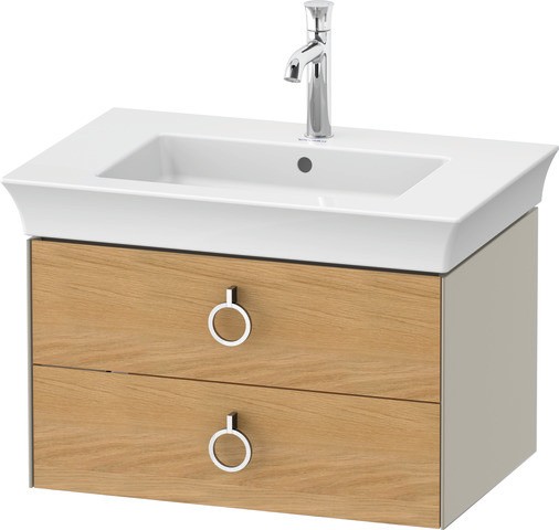Duravit White Tulip Waschtischunterbau wandhängend Natur Eiche & Taupe Matt & Seidenmatt 684x458x410