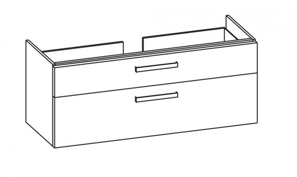 Artiqua 413 Waschtischunterschrank für Renova Plan 122130 Quarzgrau Matt Select, 413-WU2L-3-K12-7163