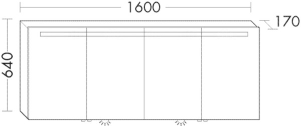 Burgbad Spiegelschrank Crono HGL 640x1600x170 Eiche Natur, SPSA160F1806