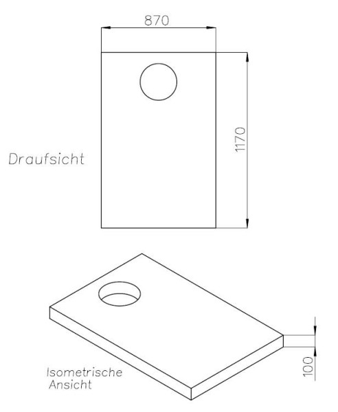 Neuesbad Wannenträger für Laufen Pro Abl. kurze Seite 120x90x3,3