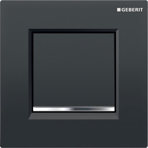 Geberit Urinalsteuerung, pneumatisch, Betätigungsplatte Typ 30 schwarz/glanzchrom/schwarz, 116017KM1