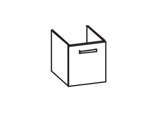 Artiqua 412 Waschtischunterschrank für Connect Cube Air E0301, Riviera Eiche quer NB, 412-WUT-I68-L-