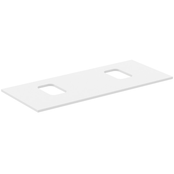 Ideal Standard Waschtischplatte i.life B 2 Ausschnitte r/l f.2 Schalen 1202x507x18mm Weiss matt, T54