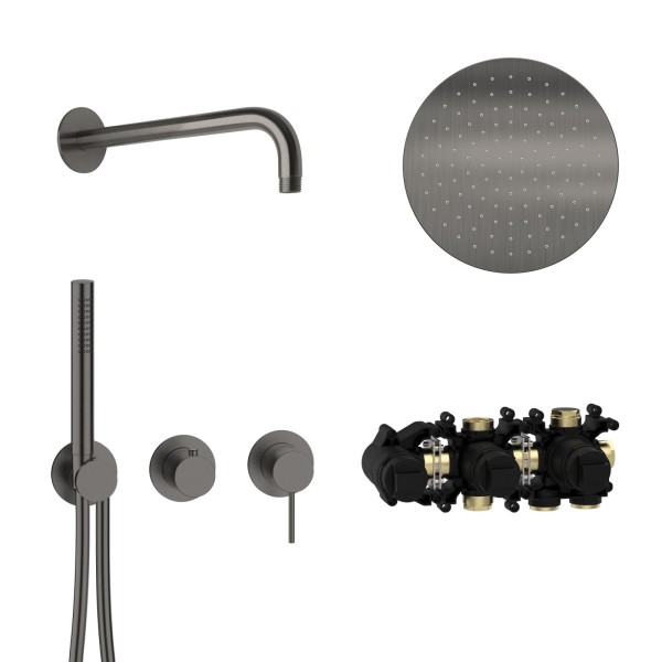 Herzbach MODUL7 Hebelmischer-Set H-RB250 Wandarm Regenbrause Ø25,0cm , 70.702712.1.40