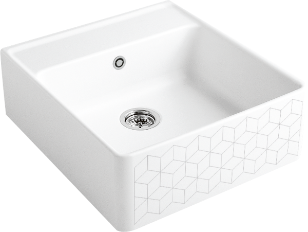 Villeroy & Boch Spülstein 595x630mm Ablgarn. Spülbecken m.tig aus Keramik Mosaique, 632061M1