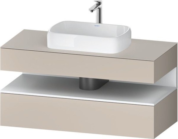 Duravit Qatego Konsolenwaschtischunterbau wandhängend Taupe Matt 1200x550x600 mm - QA4732018910000
