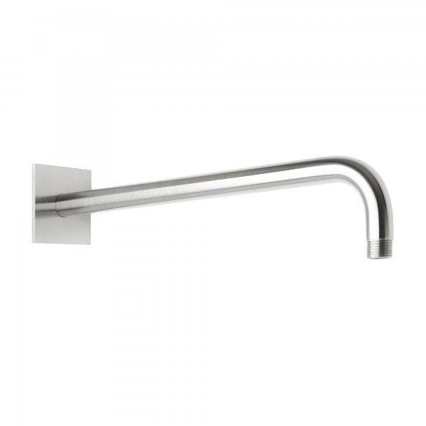 Herzbach spa ix wandarm 450 rosette 70 eckig, Edelstahl matt gebürstet, 17.960450.2.09