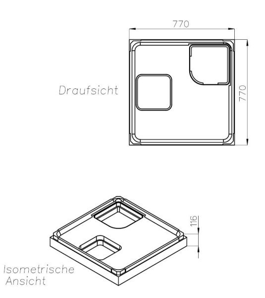 Neuesbad Wannenträger für Kaldewei Superplan SF NEU 80x80x2,5