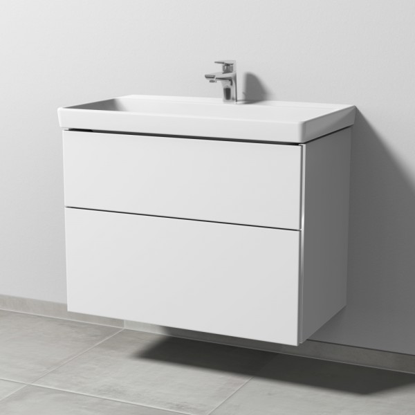 Sanipa 3way Waschtischunterbau zu Villeroy & Boch Avento Waschtisch mit 2 Auszügen, Weiß-Soft
