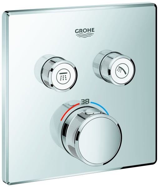 Grohe Thermostat Grohtherm SmartControl 29124 eckig FMS 2 Absperrventile chrom, 29124000