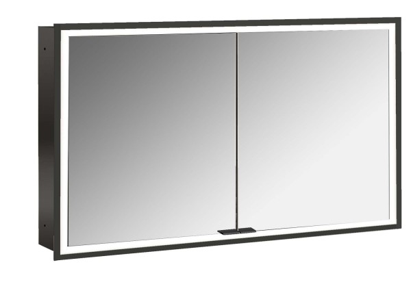 emco LED-Lichtspiegelschrank prime Facelift Unterputz, 1200 mm, 2-türig, IP 20, schwarz Rückwand ver