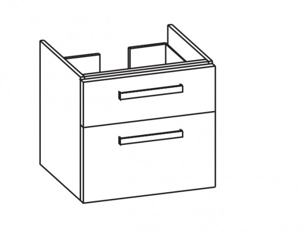 Artiqua 413 Waschtischunterschrank für Renova Plan 222260, 222263 Quarzgrau Matt Select, 413-WU2L-3-