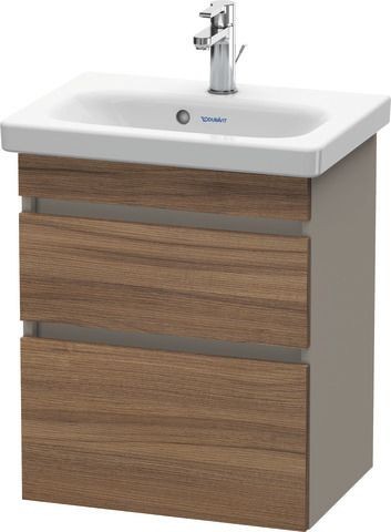 Duravit DuraStyle Waschtischunterbau wandhängend Nussbaum & Basalt Matt 500x368x610 mm - DS640307943