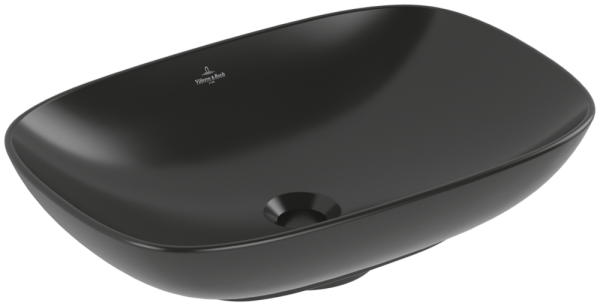 Villeroy & Boch Aufsatzwaschbecken Loop&Friends 560x 380mm, ohne Überlauf Pure Black cplus