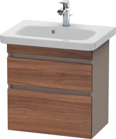 Duravit DuraStyle Waschtischunterbau wandhängend Nussbaum & Basalt Matt 580x368x610 mm - DS647907943