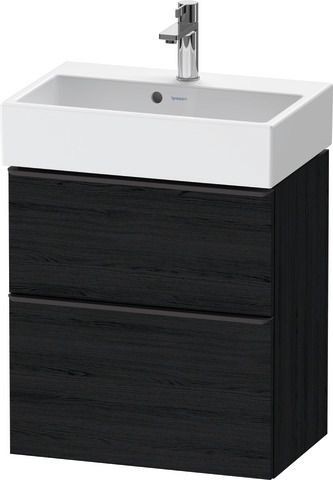 Duravit D-Neo Waschtischunterbau wandhängend Eiche Schwarz Matt 584x372x625 mm - DE43290BD160000