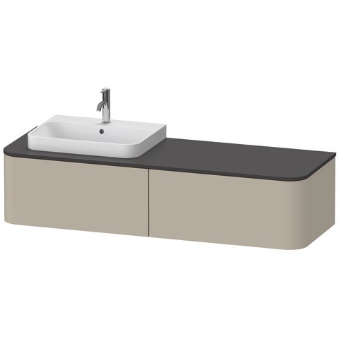 Duravit Happy D.2 Plus Konsolenwaschtischunterbau wandhängend Taupe Seidenmatt 1600x550x354 mm - HP4