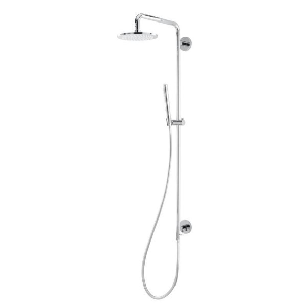 Herzbach Spa Duschsystem für Anschluss an separate Aufputzarmatur 200mm Kopfbrause, chrom, Höhe 121c