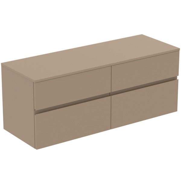 Ideal Standard Waschtischunterschrank Finesse o.Ausschnitt 1402x505x558mm 4 Auszüge Greige matt, E34