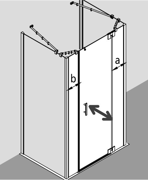 Kermi Pendeltür Filia XP 1GR 1300x2000, silber hochglanz, ESG klar, FX1GR13020VAK