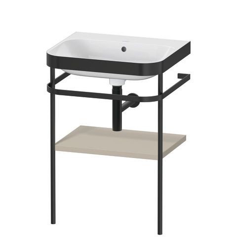 Duravit Happy D.2 Plus c-bonded Set mit Metallkonsole Taupe Seidenmatt 575x490x850 mm - HP4735N6060
