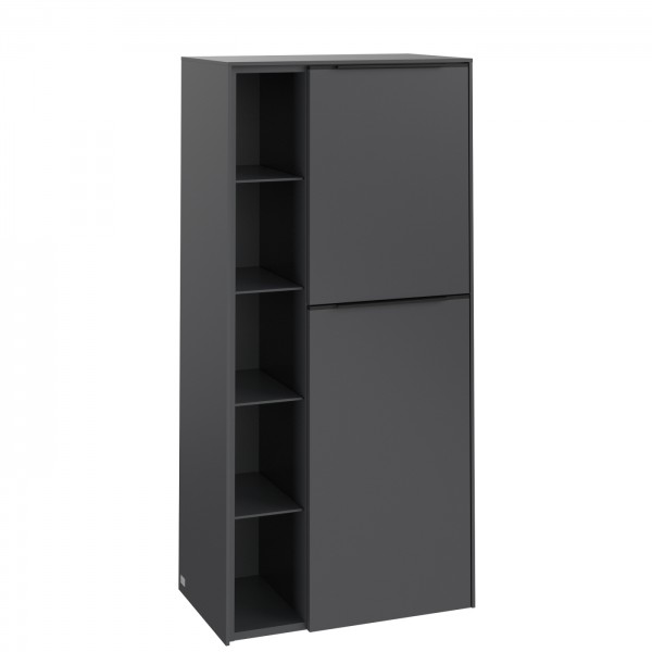 Villeroy & Boch Subway 3.0 Mittelschrank, 2 Türen, 574 x 1200 x 346,5 mm, Graphite / Graphite