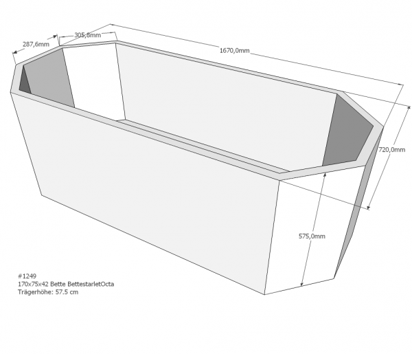 Neuesbad Wannenträger für Bette Starlet Octa 170x75 8-Eck